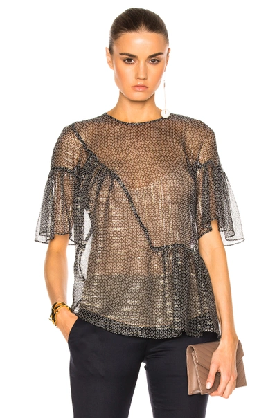 Shop Stella Mccartney Silk Lurex Top In Black