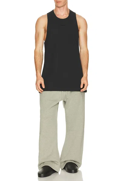 Essentials Gray Signature Essential Tank Top In Black
