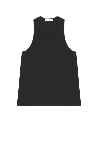 Essentials Gray Signature Essential Tank Top In Black