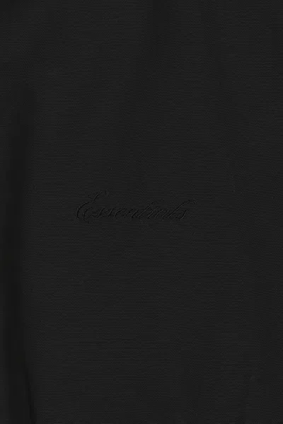 Essentials Logo-embroidered Press-stud Overshirt In Black