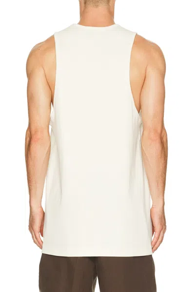 Essentials White Rib Tank Top In White