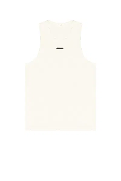 Essentials White Rib Tank Top In White