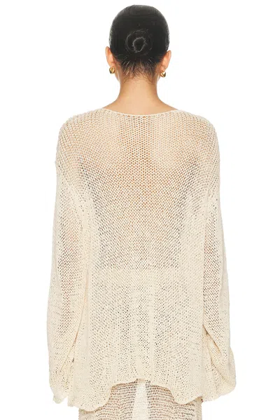 Khaite Davet Open-knit Silk And Cotton-blend Sweater In Neutral