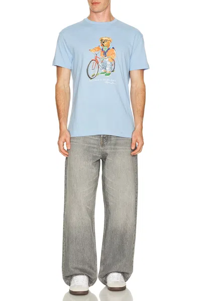 Polo Ralph Lauren Short Sleeve Jersey Knit Novelty Summer Bear Tee In Blue