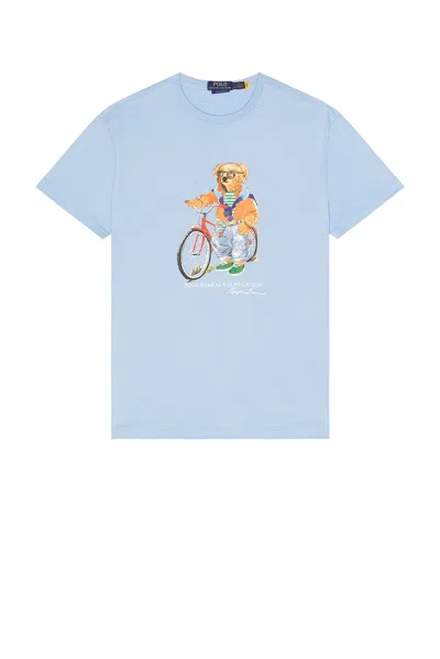 Polo Ralph Lauren Short Sleeve Jersey Knit Novelty Summer Bear Tee In Blue