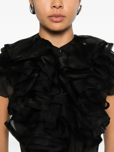 Viktor & Rolf 자보 디테일 러플 블라우스 In Black