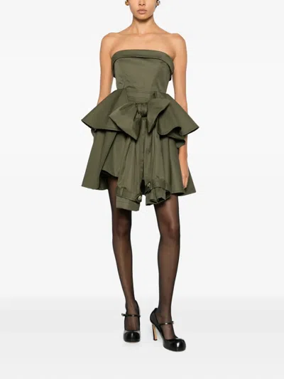 Viktor & Rolf 보우 드레이프 미니 드레스 In Green