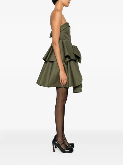 Viktor & Rolf 보우 드레이프 미니 드레스 In Green