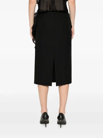 Viktor & Rolf 러플 볼트 미디 스커트 In Black