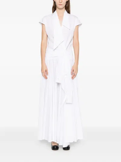 Viktor & Rolf 보우 드레이프 랩 스타일 드레스 In White