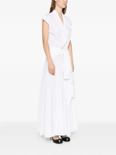 Viktor & Rolf 보우 드레이프 랩 스타일 드레스 In White