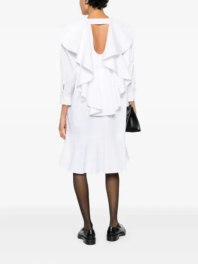 Viktor & Rolf 러플 셔츠 미디 드레스 In White