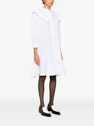 Viktor & Rolf 러플 셔츠 미디 드레스 In White