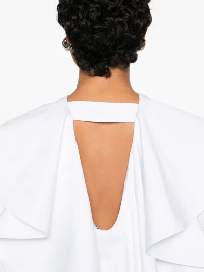 Viktor & Rolf 러플 셔츠 미디 드레스 In White