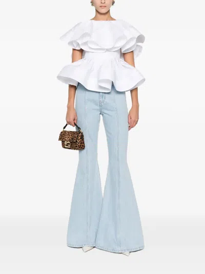 Viktor & Rolf 러플 디테일 블라우스 In White