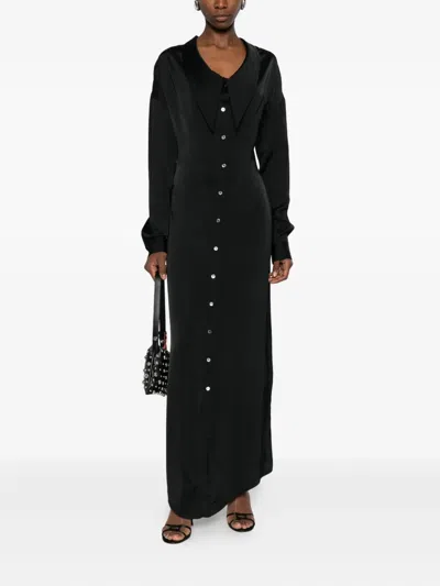 Viktor & Rolf 스쿱 네크라인 셔츠 맥시 드레스 In Black