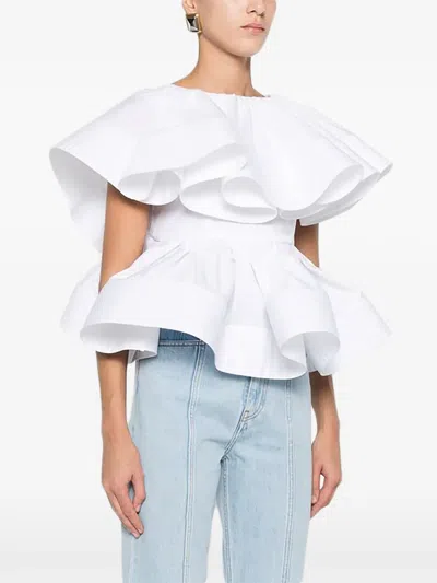 Viktor & Rolf 러플 디테일 블라우스 In White