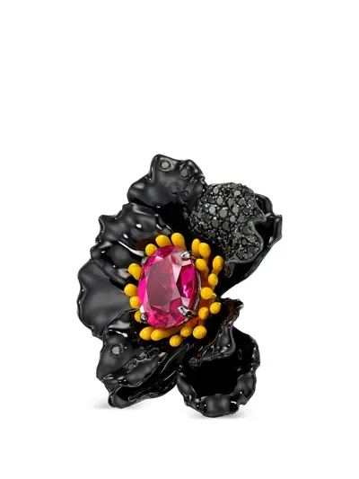 Anabela Chan 포피 멀티 스톤 이어링 In Black