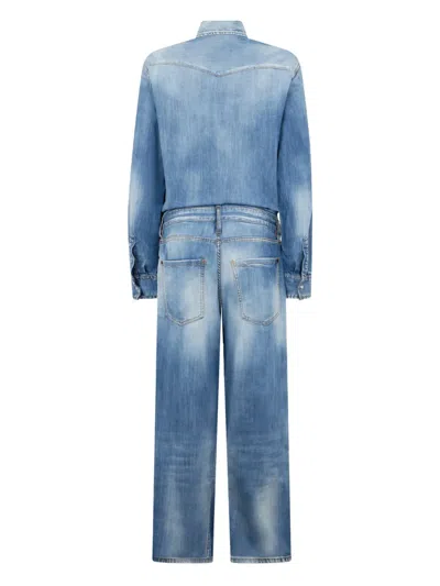 Dsquared2 버튼 잠금 점프수트 In Blue