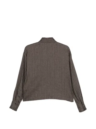Antonelli Stripe-pattern Shirt In Gray