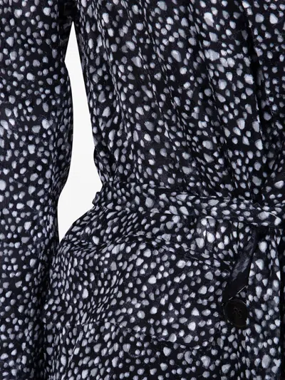 Sapio Devoré Belted Coat In Blue