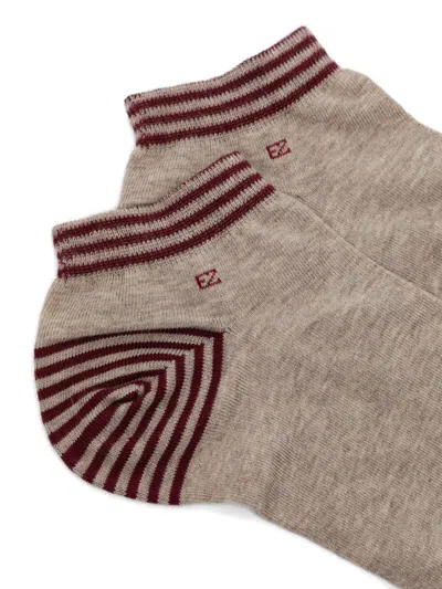 Zegna Tallone Righette Socks In Multi