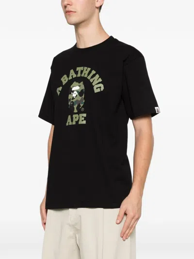 A Bathing Ape 카무플라주 프린트 티셔츠 In Black