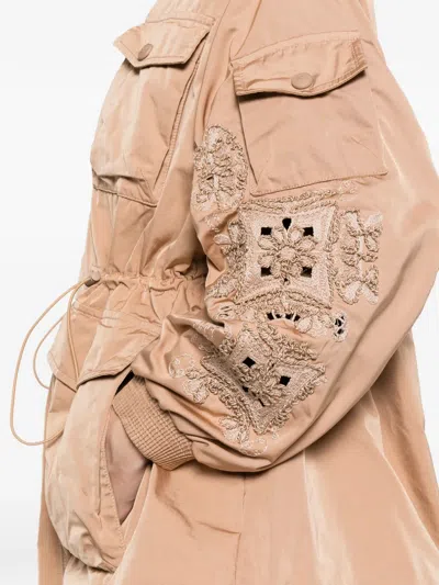 Ermanno Scervino Oversized Coat In Brown