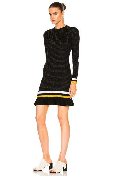 Shop 3.1 Phillip Lim / フィリップ リム Long Sleeve Dress In Black, Stripe, White, Yellow.