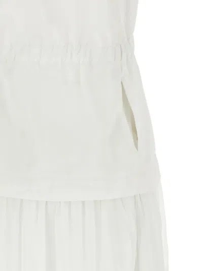 Pinko 티어드 레이스업 맥시 드레스 In White