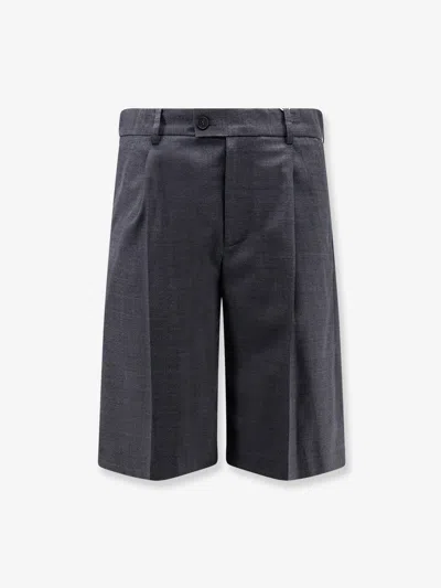 Dunst Pleated Check Wool Blend Bermuda Shorts In Multi