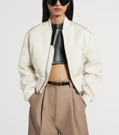 Balenciaga Cropped Bomber Jacket In Technical Faille In Multi