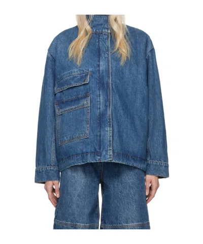 Co Denim Bomber Jacket In Blue