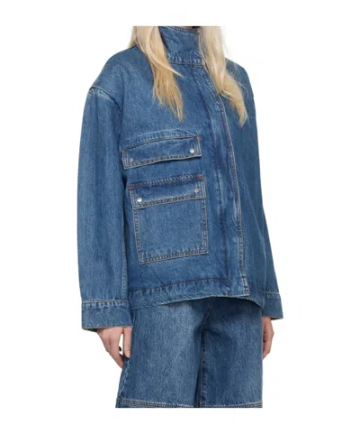 Co Denim Bomber Jacket In Blue