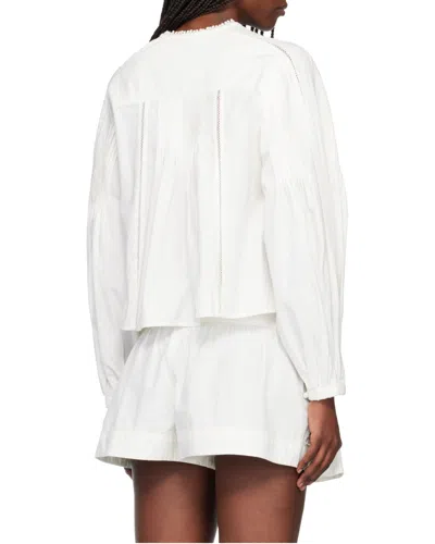 Isabel Marant Cubraly Lace-trimmed Ruffled Pintucked Cotton-poplin Blouse In White