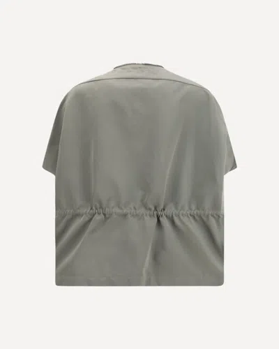 Rick Owens Bicolor Polyester Sleveless Jacket In Gray