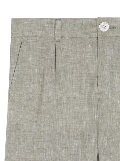 Dolce & Gabbana Linen Bermuda Shorts In Gray