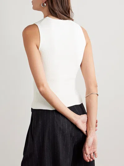 Veronica Beard Ribbed Vest In White