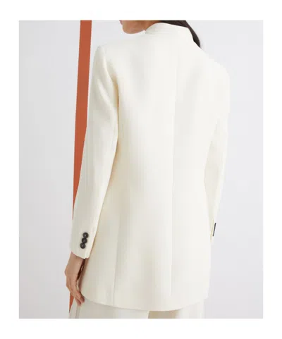 Marella Long Single-breasted Blazer - Wool White In White