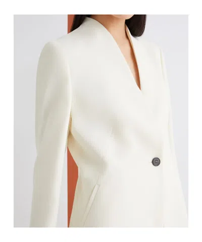 Marella Long Single-breasted Blazer - Wool White In White