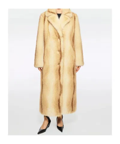 Stand Studio Nora Gradient Effect Buttoned Coat In Brown