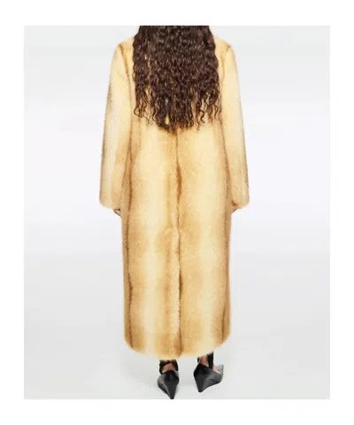 Stand Studio Nora Gradient Effect Buttoned Coat In Brown