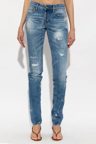 Dsquared2 Belt Loop Jeans In Blue