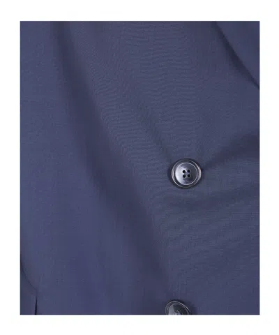 Pt01 Double Breasted Jacket In Blue
