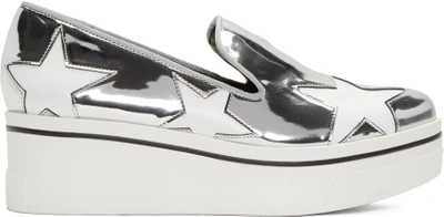 Stella Mccartney 60mm Binx Faux Metallic Leather Sneakers, Silver