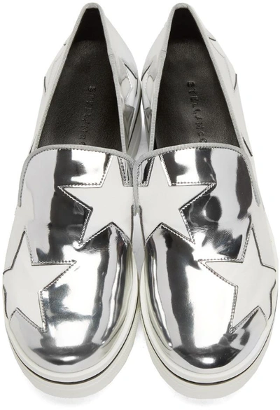 Shop Stella Mccartney Silver Star Platform Binx Sneakers