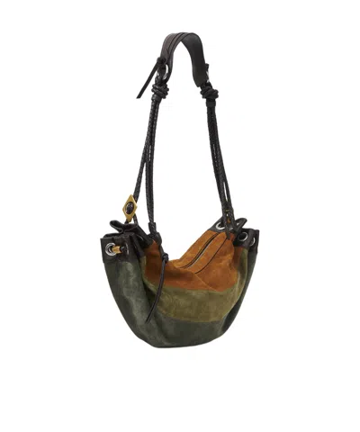 Isabel Marant Womens Multicolor Khaki Maia Medium Suede Shoulder Bag