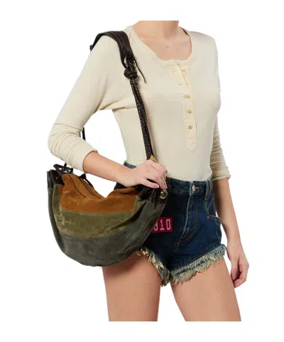 Isabel Marant Womens Multicolor Khaki Maia Medium Suede Shoulder Bag