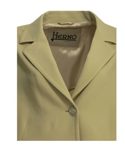 Herno Single-breasted Relaxed Coat In Green