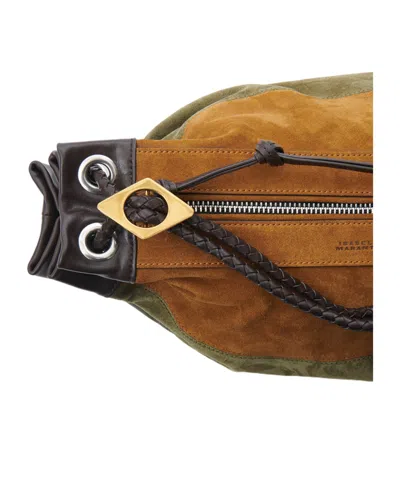 Isabel Marant Womens Multicolor Khaki Maia Medium Suede Shoulder Bag